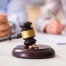 Judge gavel deciding on marriage divorce